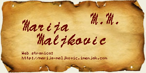 Marija Maljković vizit kartica